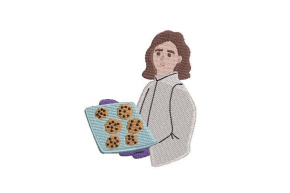 Baker Holding a Tray of Cookies
