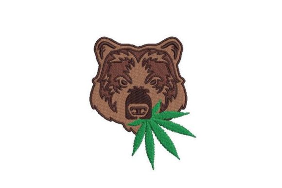 Bear with Marijuana Leaf