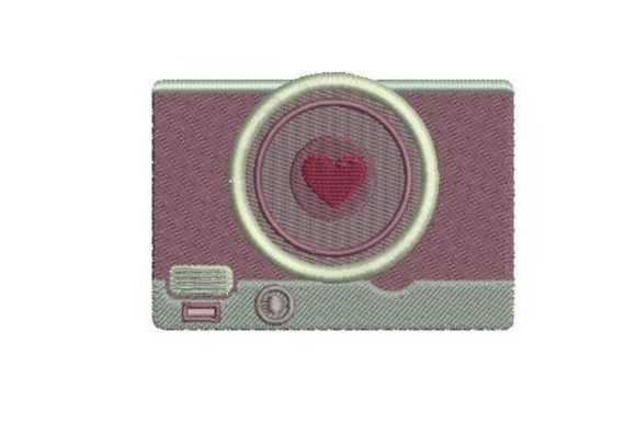Camera with Heart Embroidery Design