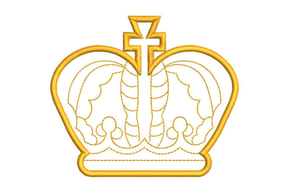 Crown with Cross Embroidery Design