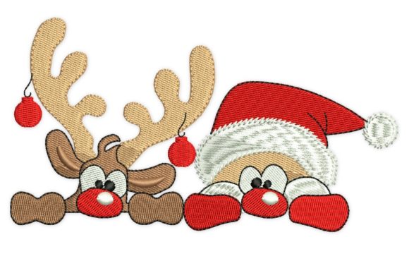 Deer and Santa: A Craft Fair-Ready Christmas Embroidery Design