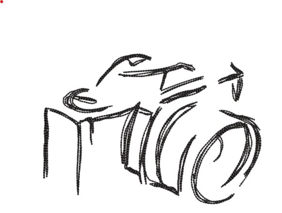 Line Sketch Camera Embroidery Design