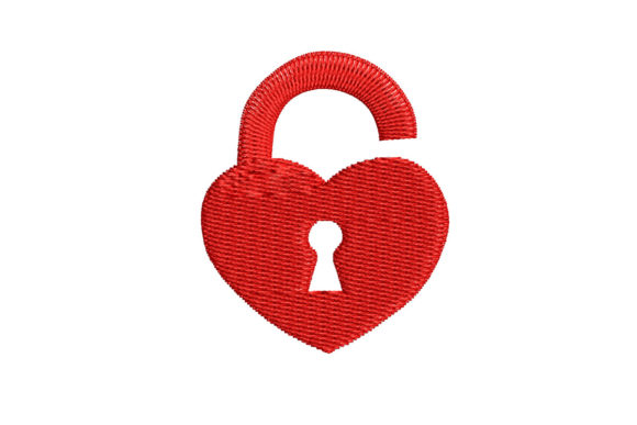 Red Heart Lock: A Romantic Seasonal Embroidery Staple