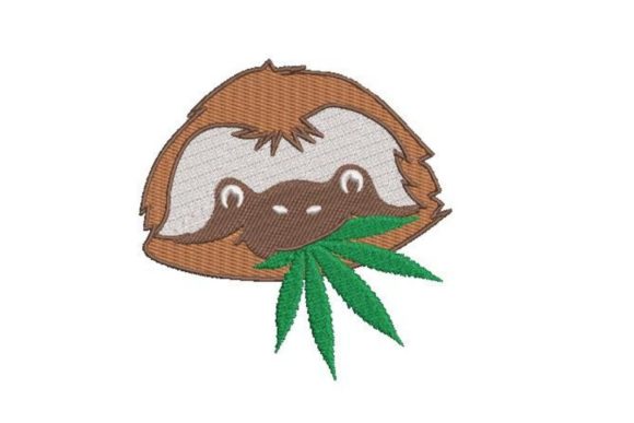 Sloth with Marijuana Leaf