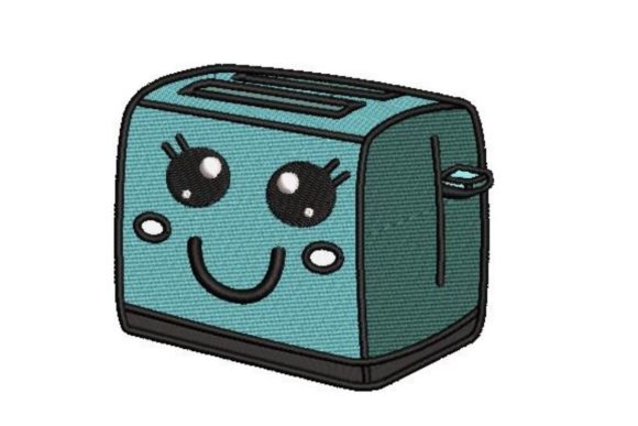Smiling Toaster Embroidery Design
