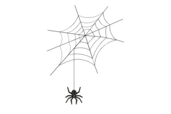 Spider Web Halloween Embroidery Design