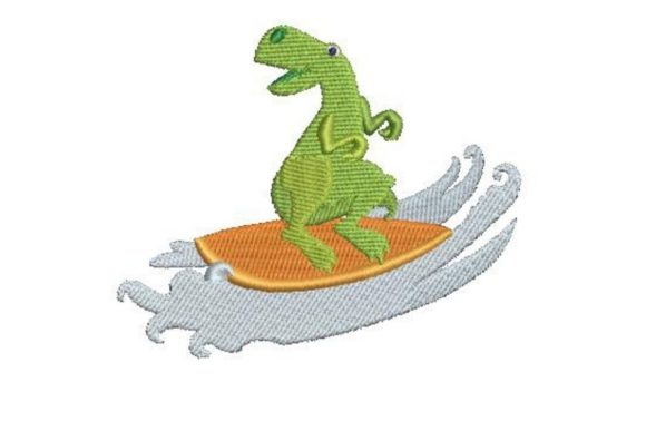 Surfing Dinosaur: A Playful Yet Practical Embroidery Design Review