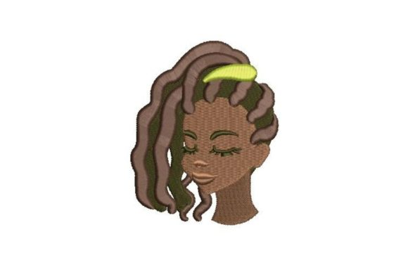 Woman with Dreadlocks Embroidery Design