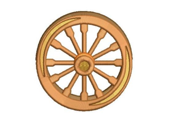Wooden Wheel: A Vintage Charm for Holiday Stitching